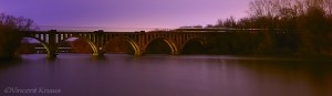 Railroad Bridge over the Rappahannock River Fredericksburg Virginia at Night